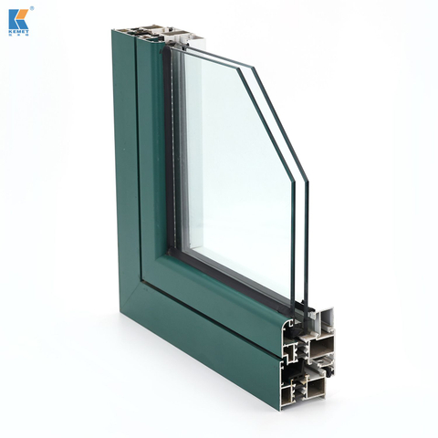 Ventana con marco de aluminio Kemet 6063. 