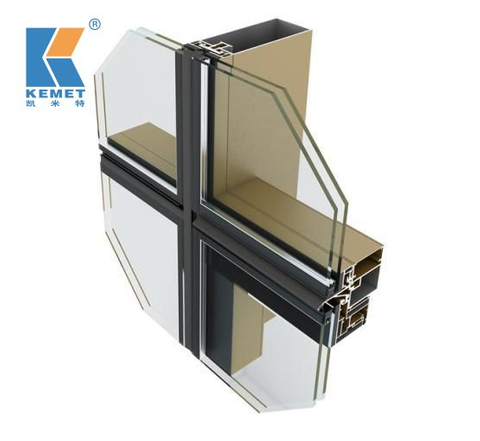 Muros cortina de vidrio de aluminio Paredes de ventanas de vidrio de aluminio con doble acristalamiento