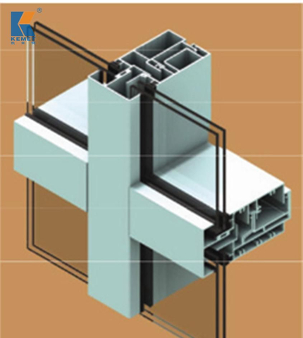 Paredes cortina de vidrio de aluminio estructural Paredes de ventana de vidrio de aluminio con doble acristalamiento