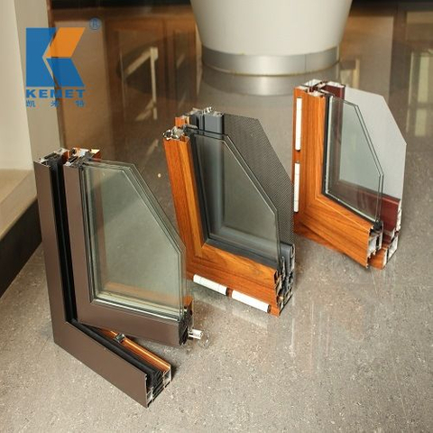 Perfil de aluminio con recubrimiento en polvo serie 6000 para puertas de gabinetes de cocina 